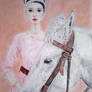 The girl with horse.