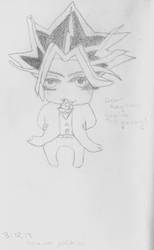 Chibi Yugi eating a card