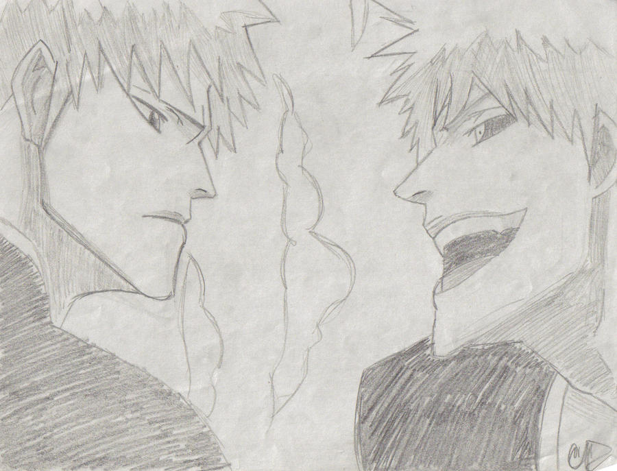 Ichigo and his inner Hollow by hikaru-nara-kheel on DeviantArt