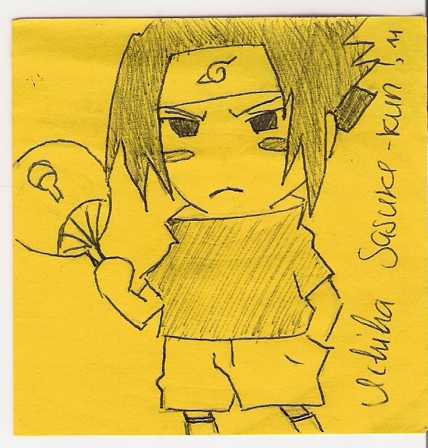 Uchiha Sasuke on a post-it xD