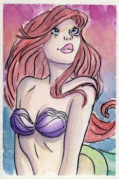 Little Mermaid Practice Watercolor