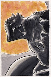 Black Panther, Watercolor 4x6