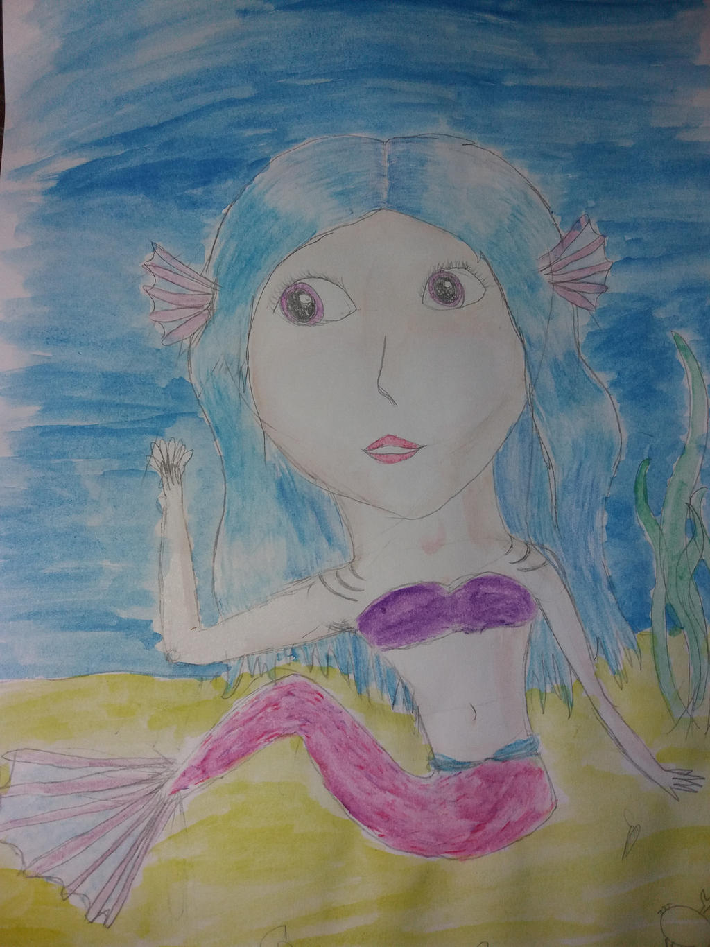 water colored mermaid