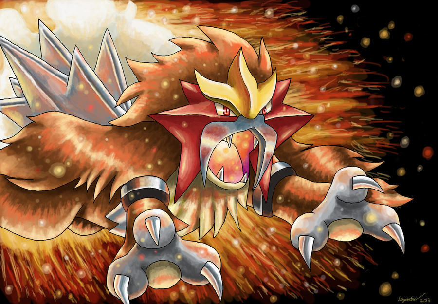Entei Fire Entei's Charging Flames by ECrystalica on DeviantArt