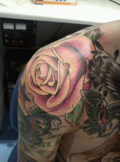 Rose shoulder tattoo