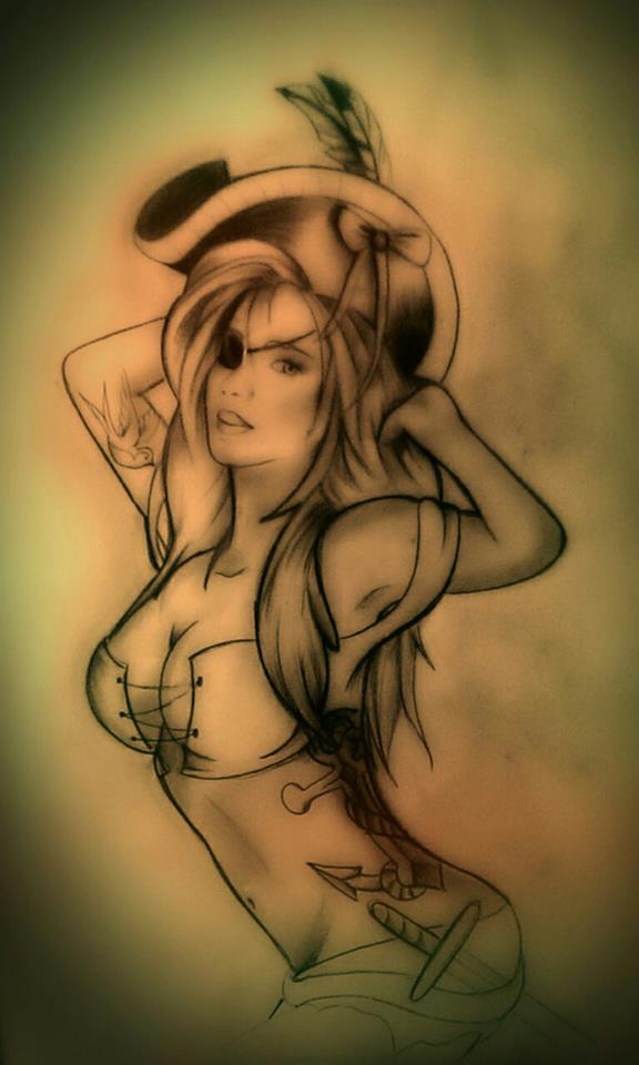 Pirate Pin Up Tattoo