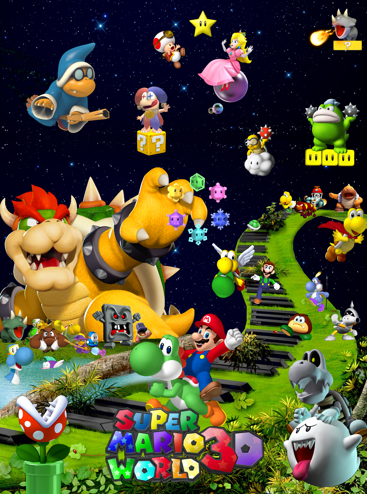 Super Mario World 3D Poster