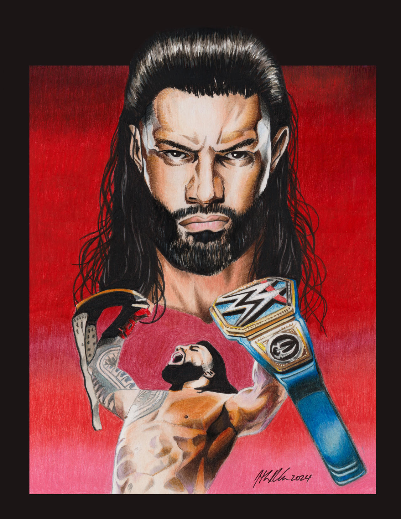Roman Reigns Drawing Textless by Rektrek on DeviantArt