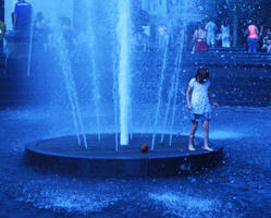 In the fountain...