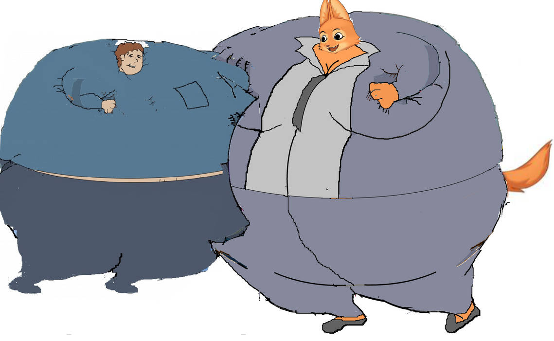 Me Inflated with Diana Foxington by CharacterFriend on DeviantArt