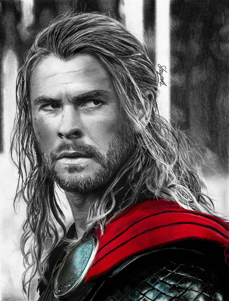 Thor (drawing) by shaynaJreddick on DeviantArt