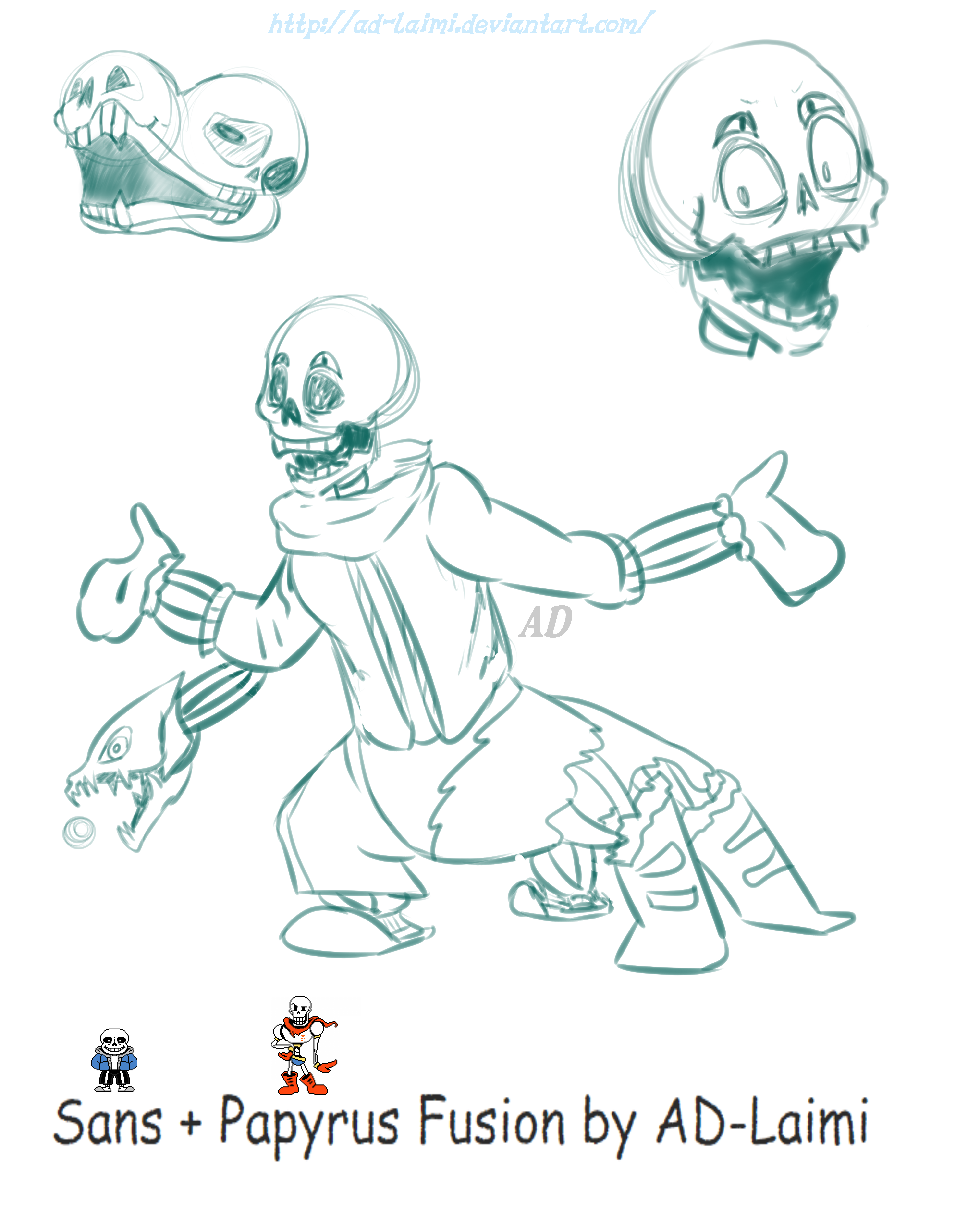 ButtonTale sans and papyrus by Galaxi-Kumu on DeviantArt