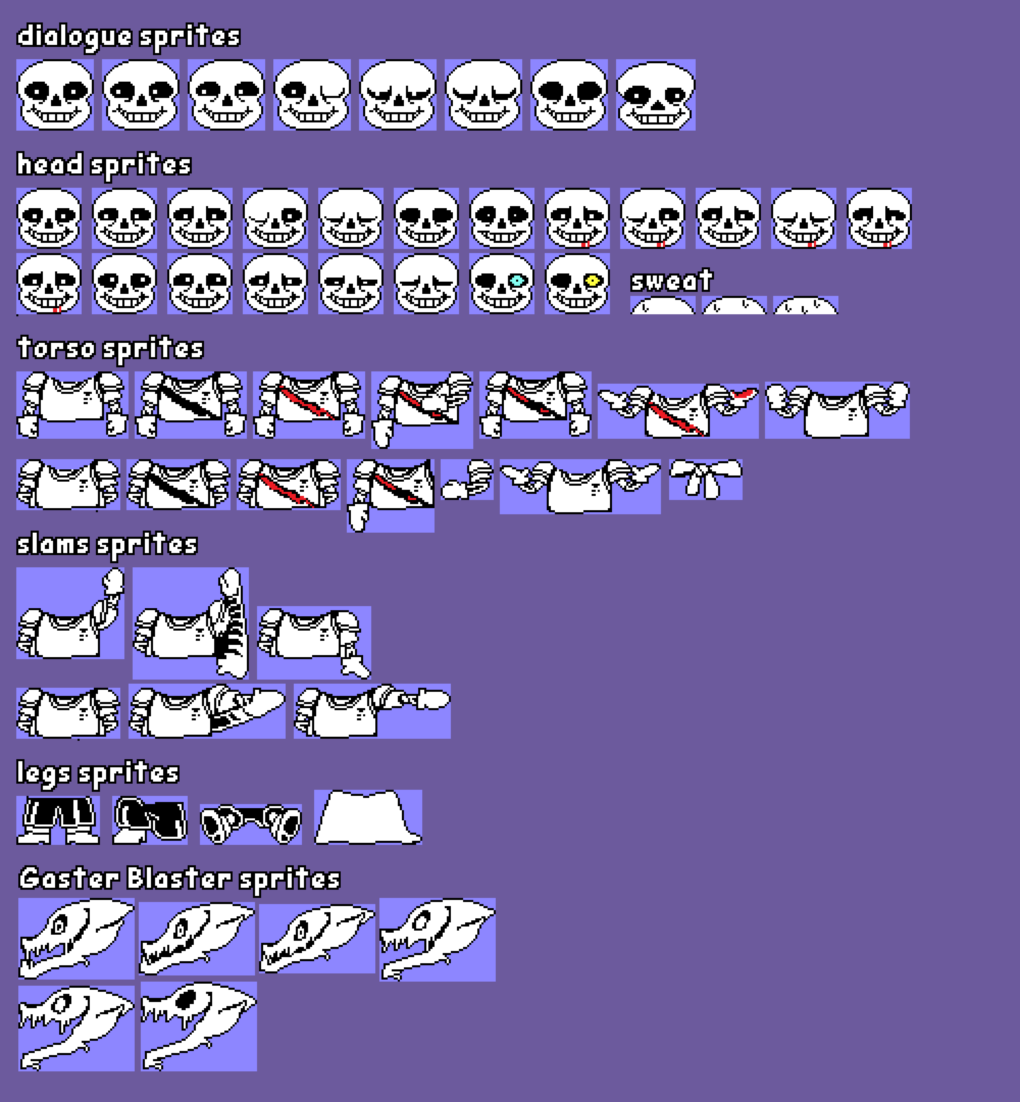 Unizone's Underswap: Distrust sans. - Sprite Sheet by SternwardDrop on ...