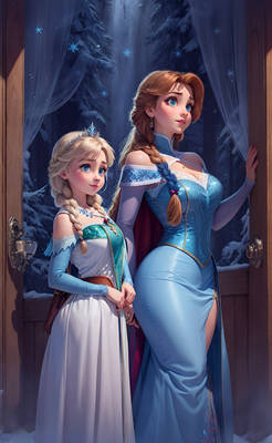 Queen Iduna and young Princess Elsa