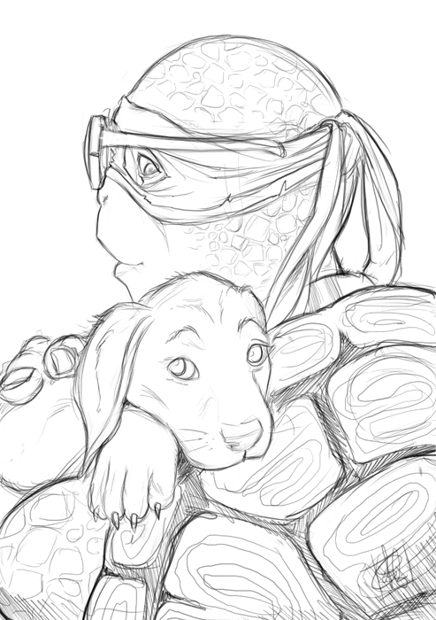 Donnie and Puppy sketch