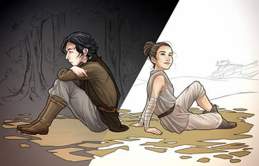 Teen Ben Solo and teen Rey