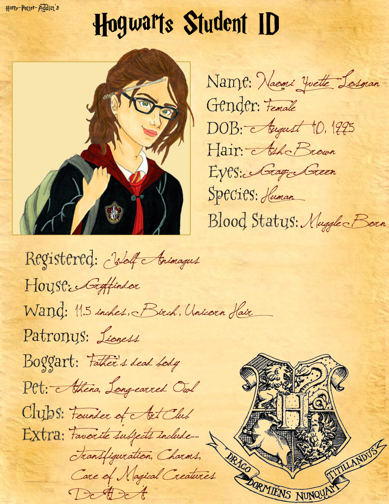 Hogwarts Student ID by psycobabble402 on DeviantArt