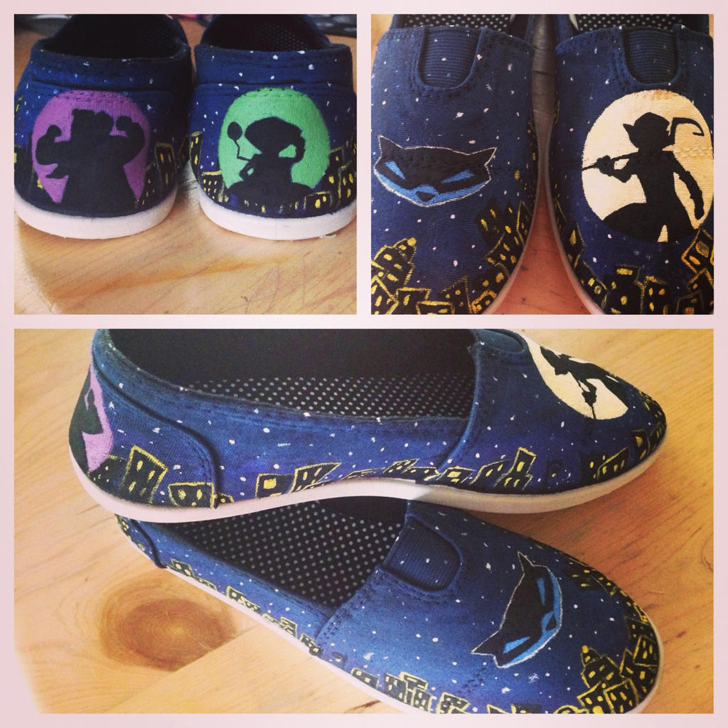 Handpainted Sly Cooper Themed Shoes