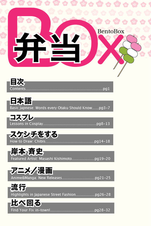 BentoBox Magzine Contents Page