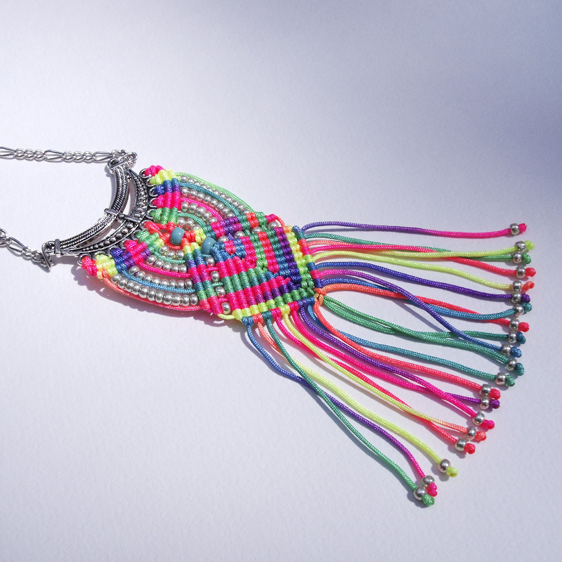 Neon Micro Macrame Necklace