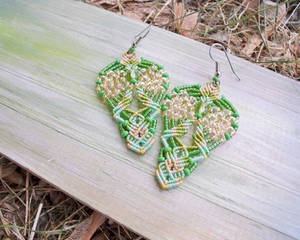 Green and Peach Earrings by borysbrytva