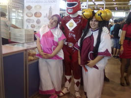 kotoko, sumomo and red ranger