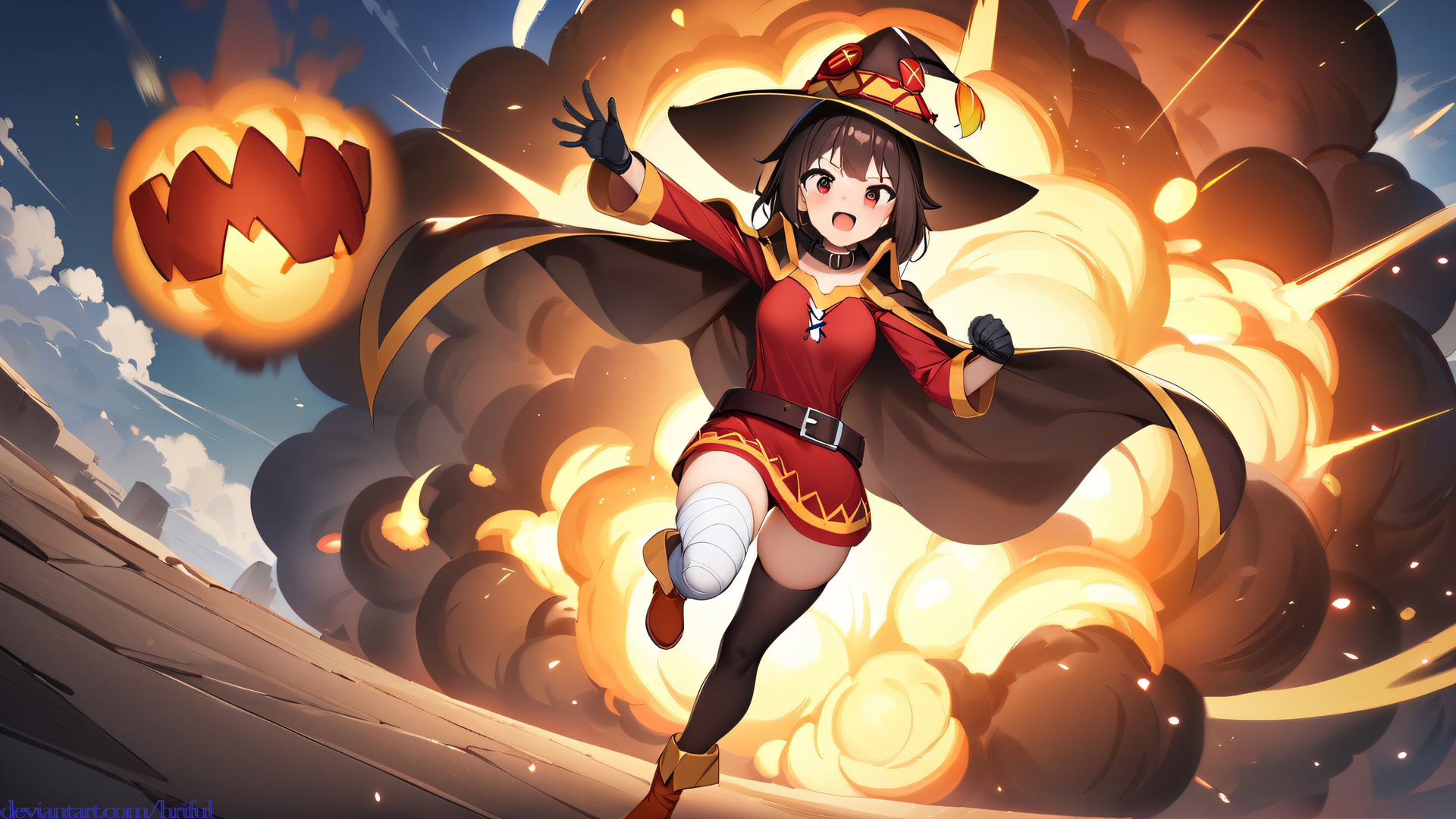 Explosion Megumin Exploding Megumin, EXPLOSION!!! (KONOSUBA) by Hriful on DeviantArt