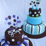 Christening Cakes with stripes