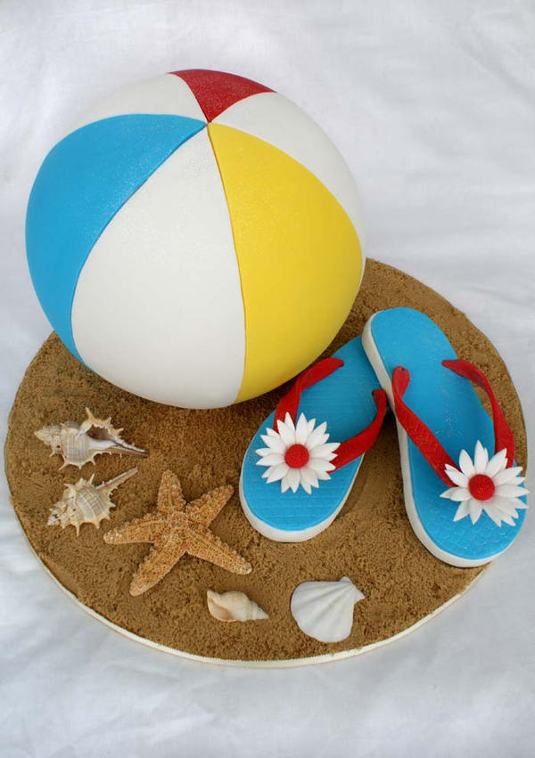 Beach Ball and Tongs Cake