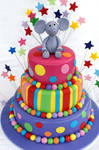 Colorful 3 tier cake by Verusca