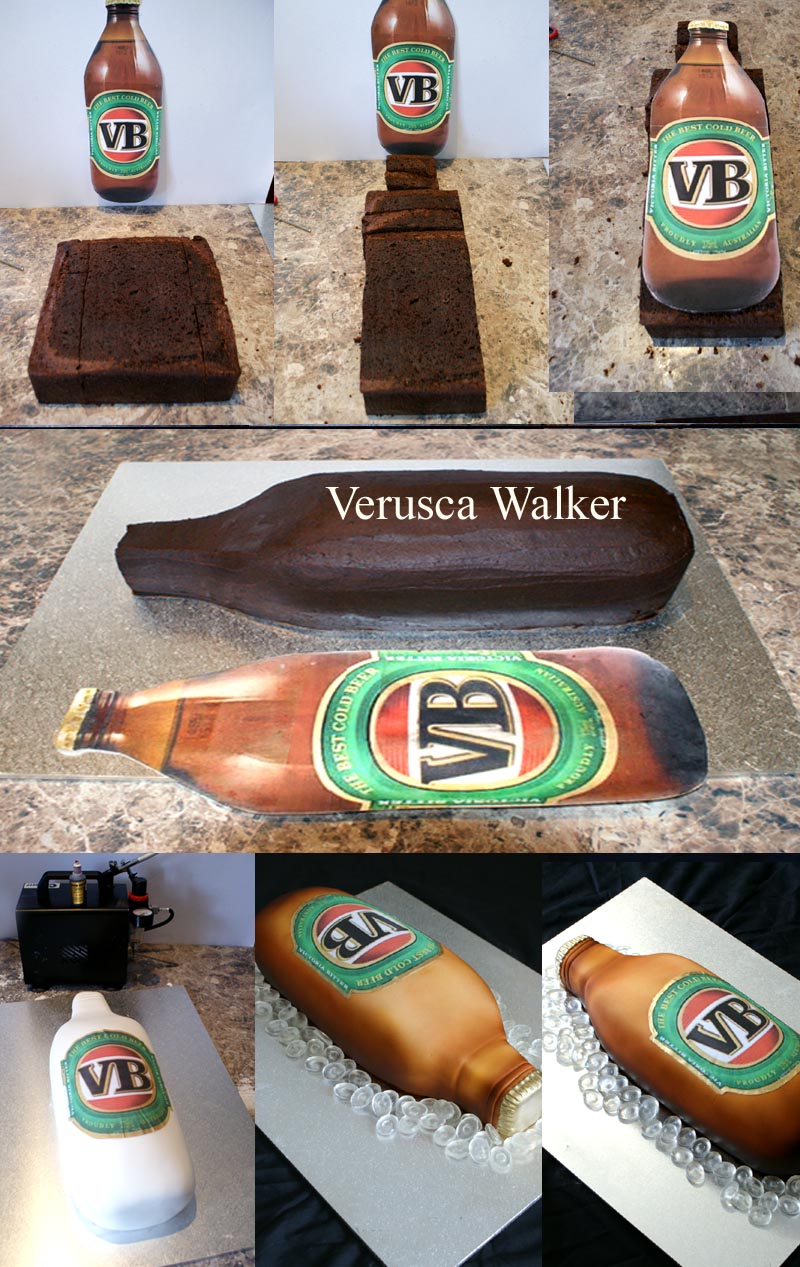 Beer Bottle Cake Step-by-step