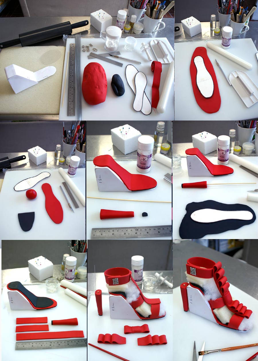 high heel gumpaste shoe step-by-step by Verusca