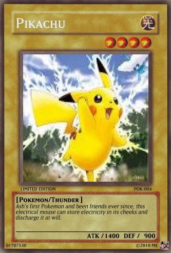 pikachu yugioh card Fake Pikachu Yugioh Card Thing by DragonNinja21 on DeviantArt