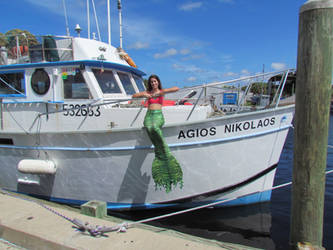 Mermaid Alea on a Sponge Boat