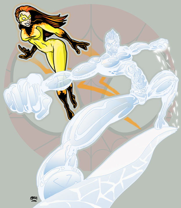 Firestar and Iceman by rcmarz