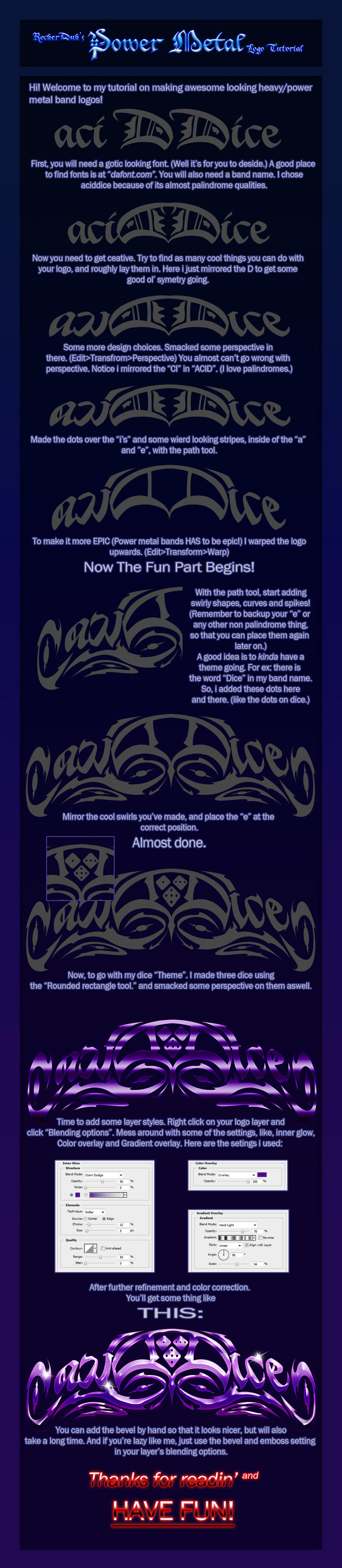 Metal Logo Tutorial Power metal logo Tutorial. by RockerDuk on DeviantArt