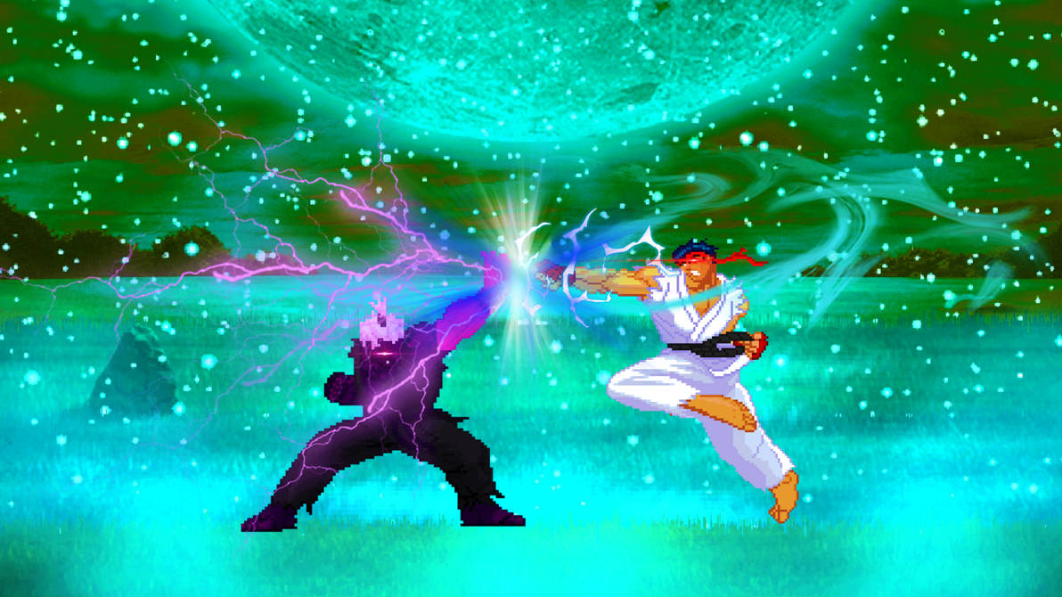 Shin Ryu VS Shin Oni Akuma - Street Fighter X Udon by VXC666 on DeviantArt