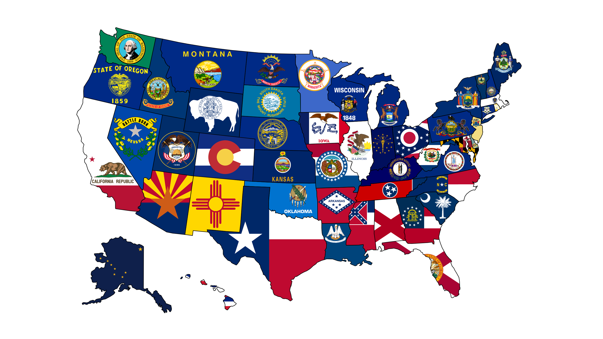 50 States And Their Flags By Beyond19 On Deviantart
