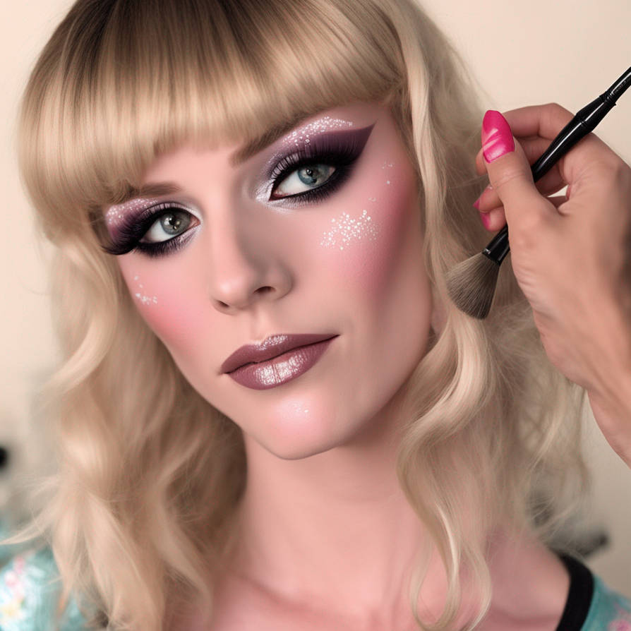 Sissy femboy getting his makeup done for a feminin by TabithaO88 on