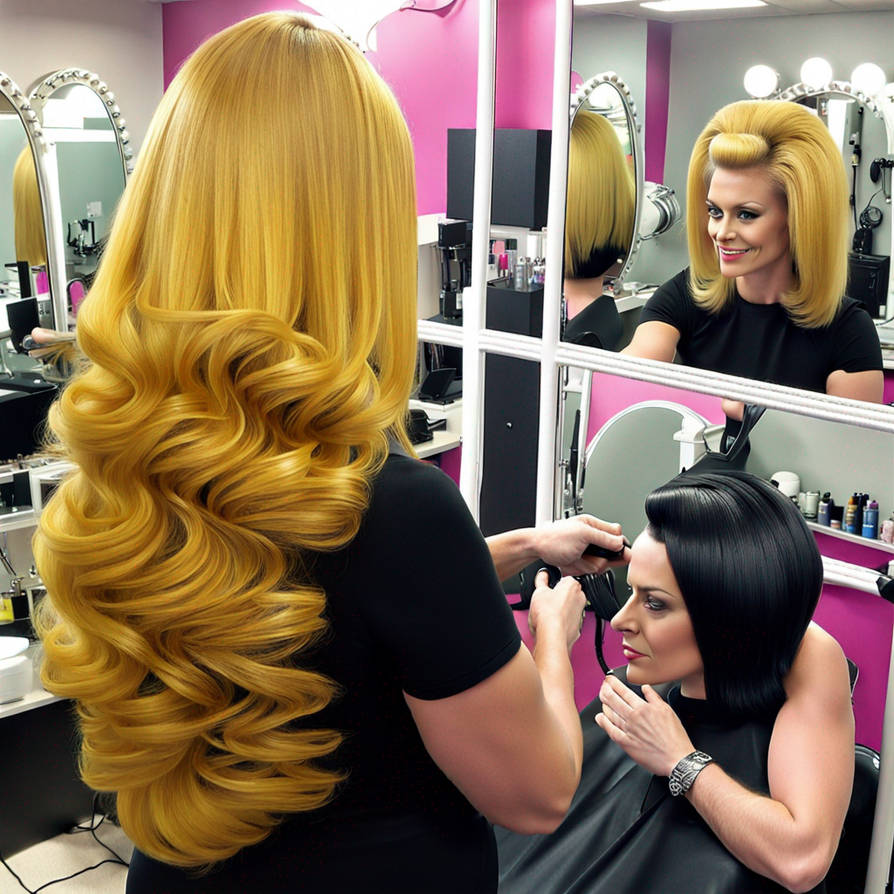 Long Hair Sissy Gets A Beehive Hairstyle At Mother By TabithaO88 On long-hair-sissy-gets-a-beehive-hairstyle-at-mother-by-tabithao88-on