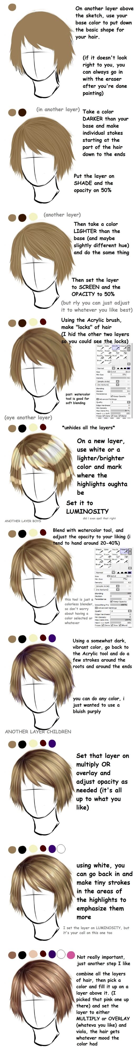 Quick Hair Tutorial - Paint Tool Sai (OLD)