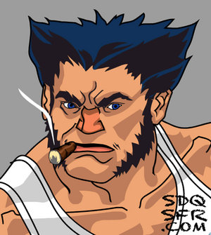 Scowling Wolverine