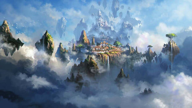 Fantasy-art-clouds-floating-village-wallpaper 50