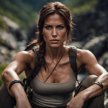 Lara Croft In Mountains