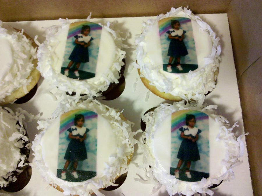 Happy Birthday, Malini cupcakes with edible image