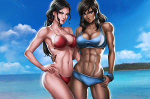 Korra and Asami (Beachtime!)