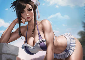 Tifa chilling on the beach