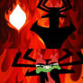 Aku Watches It From Screen In Disgust Meme