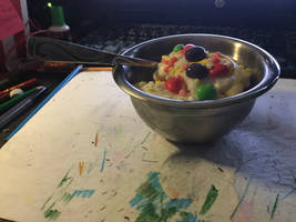 Homemade Ice Cream With Nerds And Ruits