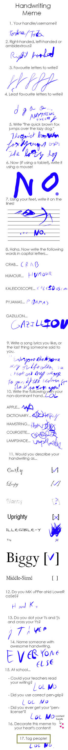 Awful Script Meme HORRIBLE HANDWRITING MEME by TarodZ on DeviantArt
